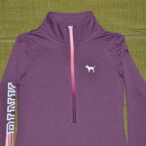 VS PINK Ultimate Fleece Lined Deep Half Zip